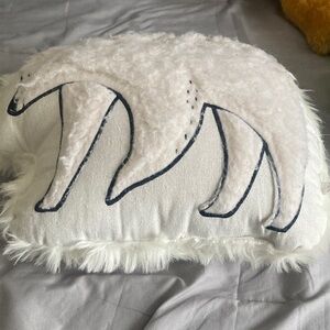 Plush White Polar Bear Decorative Throw Pillow
